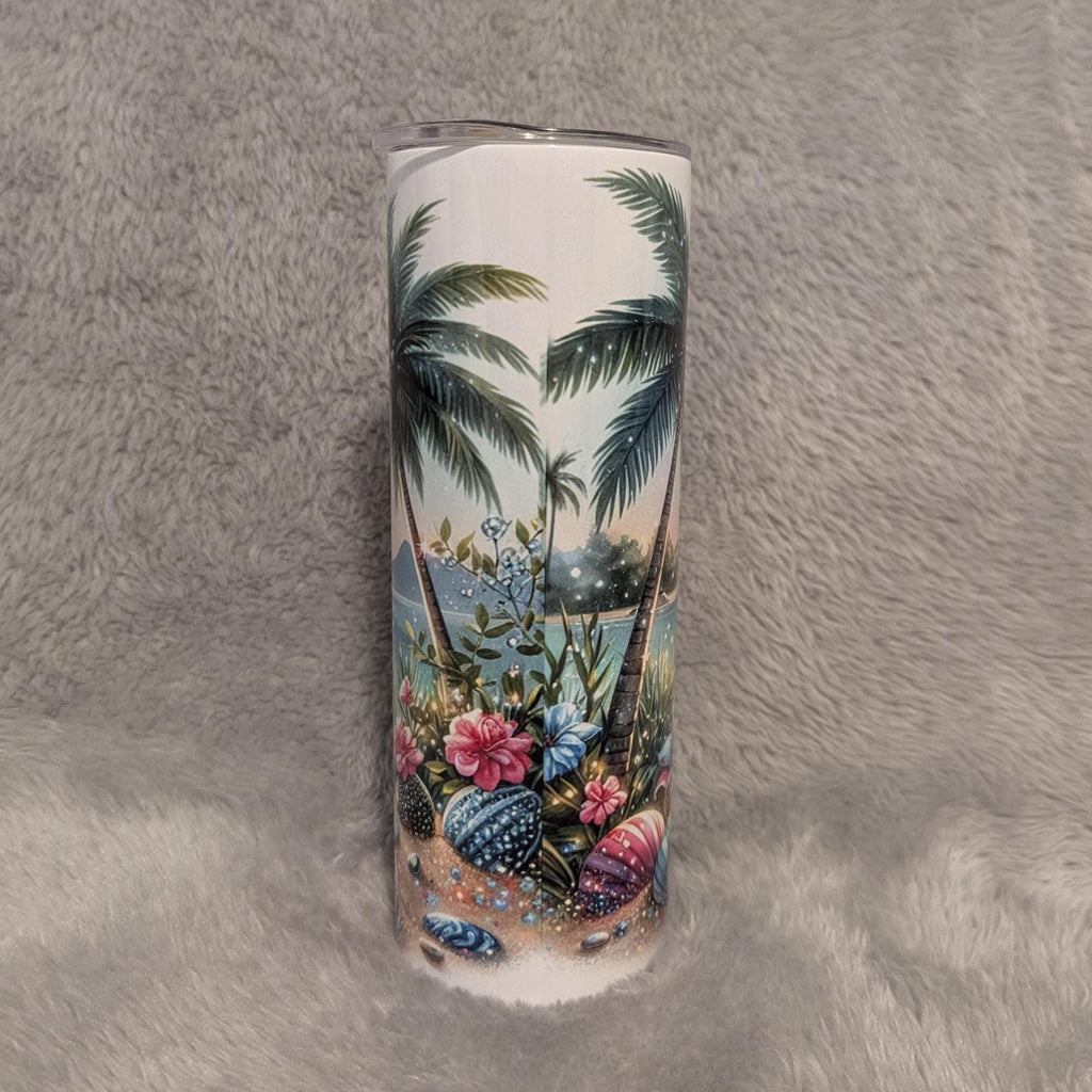 Beach Tumbler with Reusable Straw - Can Be Personalized, Customizable Gift, Vacation Gift, Family Vacation Tumbler, Summer Tumbler