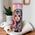 Sunflower Girl 20oz Tumbler That Can Be Personalized, Cup With Name, Everyday Use - For Hot Or Cold Drinks, Includes A Reusable Straw
