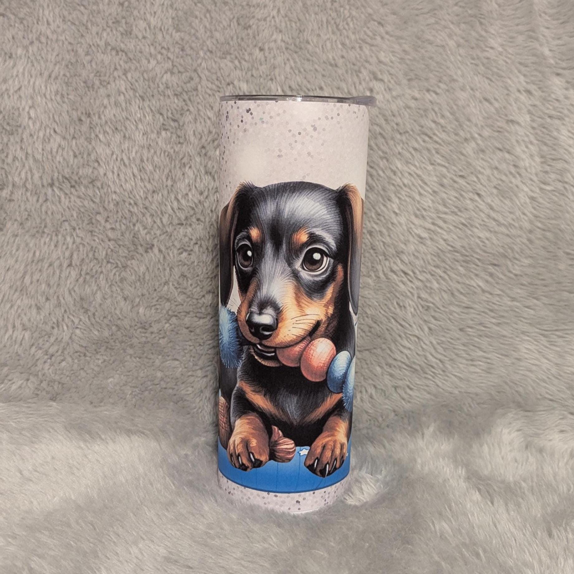 Cute Dachshund Tumbler That Can Be Personalized Includes A Straw, Dog Cup With Name, Dog Lover Tumbler, Dog Lover Gift, Hot Or Cold Drinks