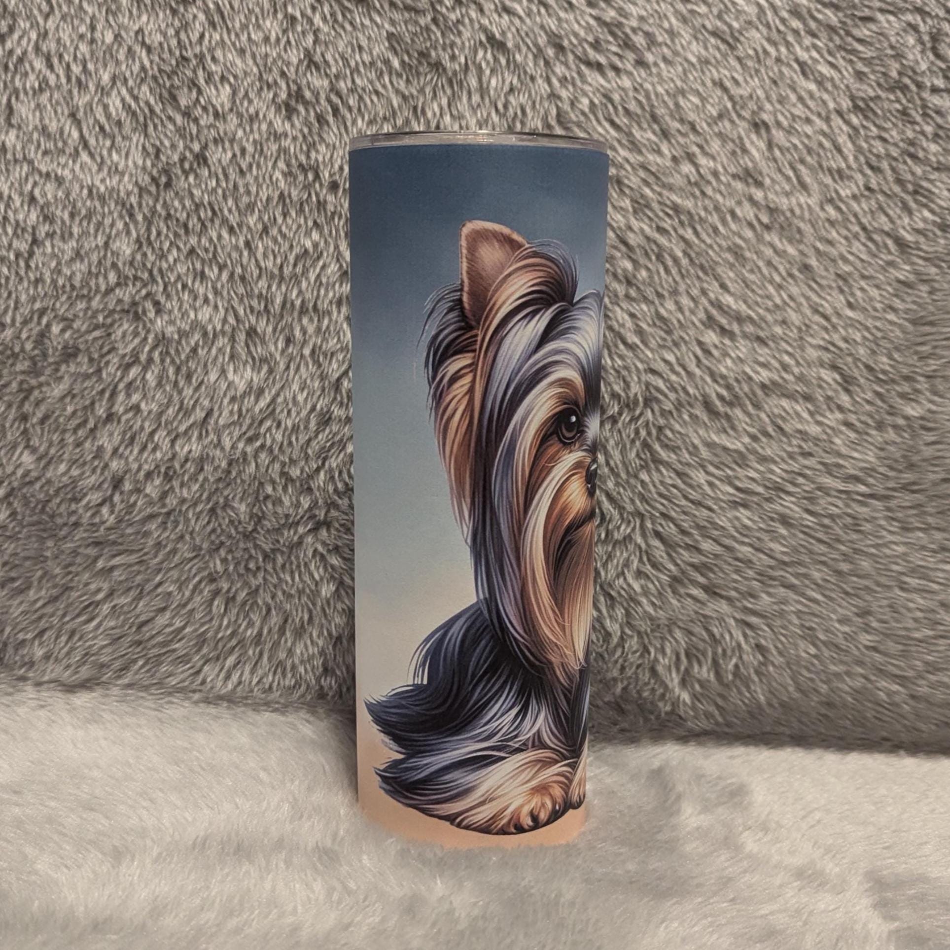 Yorkshire Terrier Tumbler - Can Be Personalized Includes A Straw, Dog Cup With Name, Dog Lover Gift, Hot Or Cold Drinks