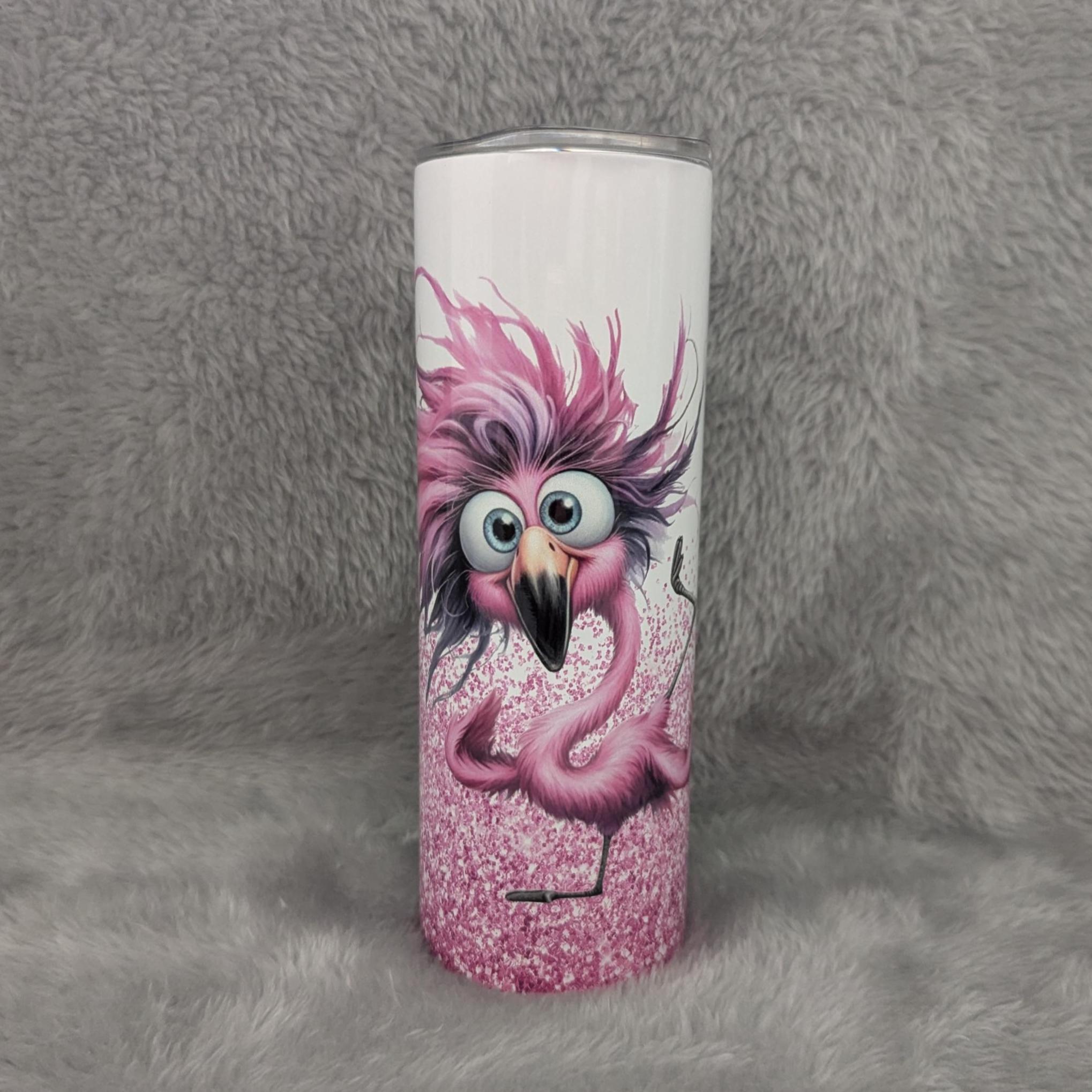 Crazy Flamingo Tumbler Can Be Personalized, Flamingo Cup With Name, Flamingo Lover Gift, Gift For Her, Tumbler With Reusable Straw