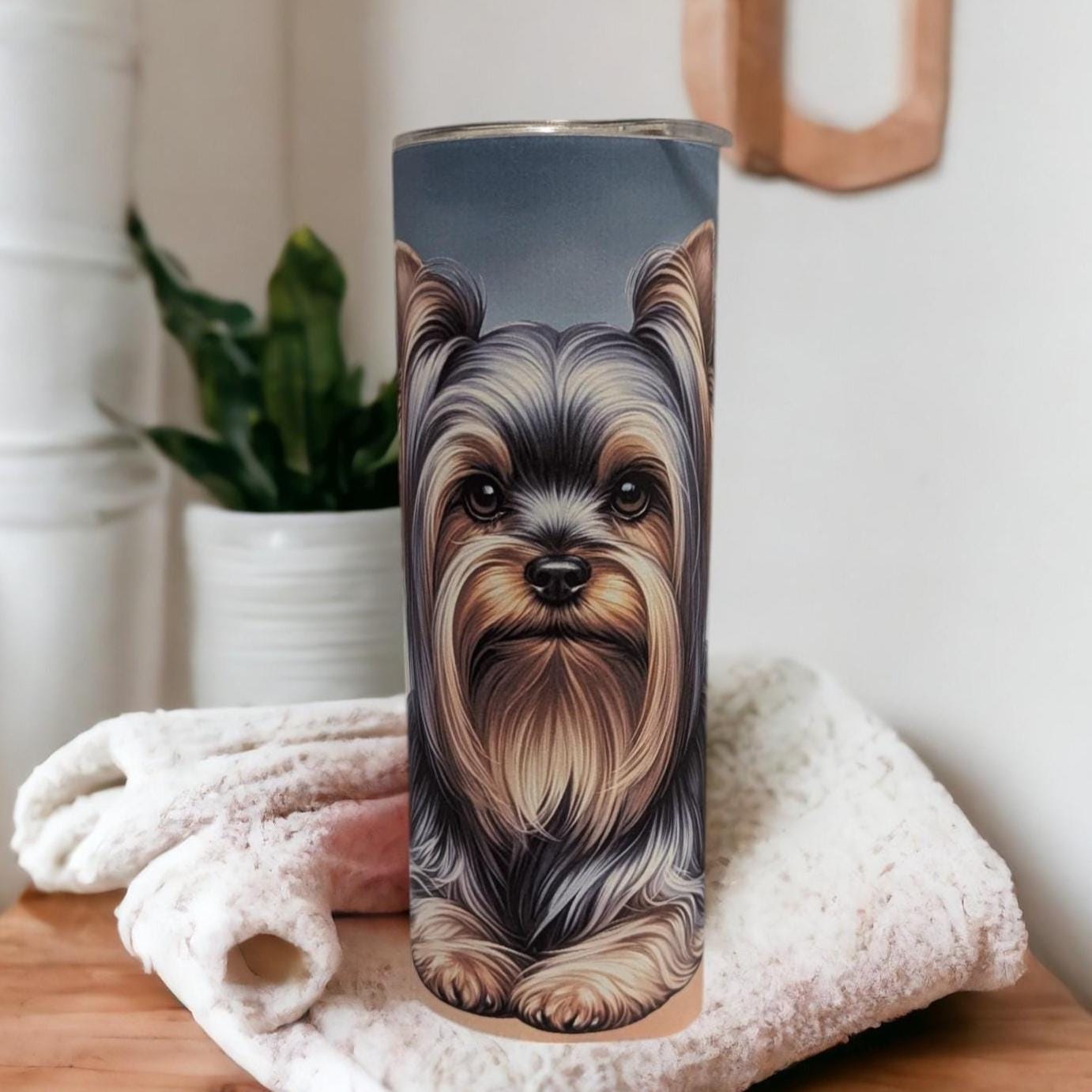 Yorkshire Terrier Tumbler - Can Be Personalized Includes A Straw, Dog Cup With Name, Dog Lover Gift, Hot Or Cold Drinks