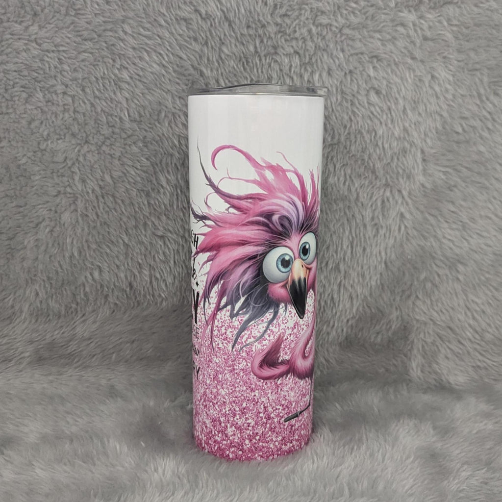 Crazy Flamingo Tumbler Can Be Personalized, Flamingo Cup With Name, Flamingo Lover Gift, Gift For Her, Tumbler With Reusable Straw
