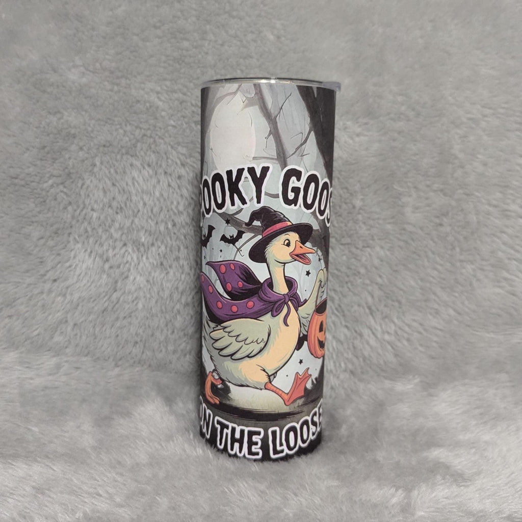 Spooky Goose Tumbler 20oz With Reusable Straw, Can Be Personalized