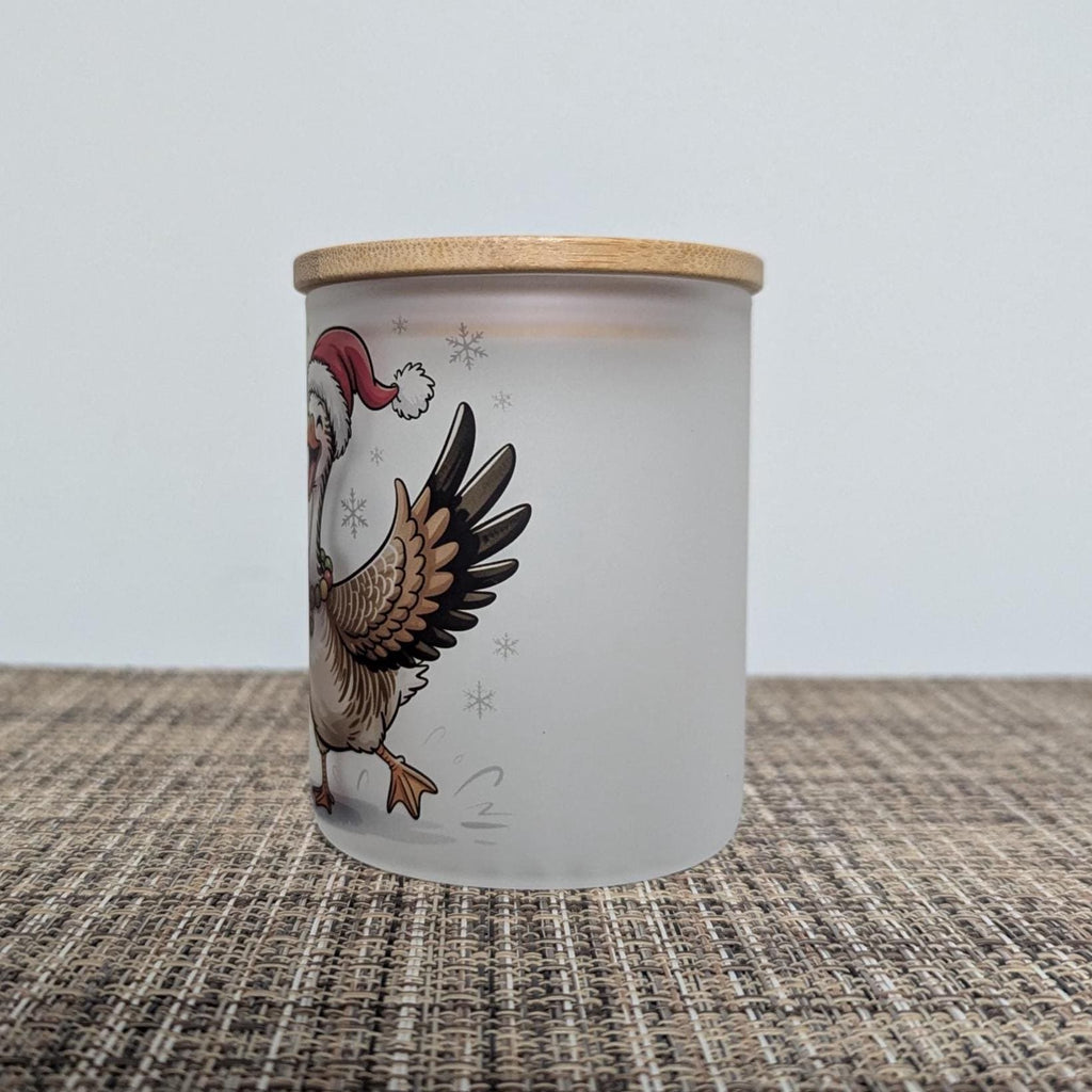 Christmas Goose Candle Holder With A Battery Operated Flickering Tea Light