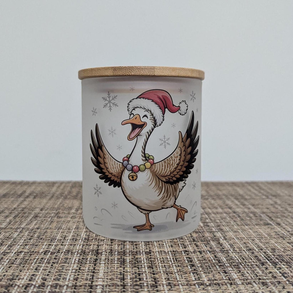Christmas Goose Candle Holder With A Battery Operated Flickering Tea Light