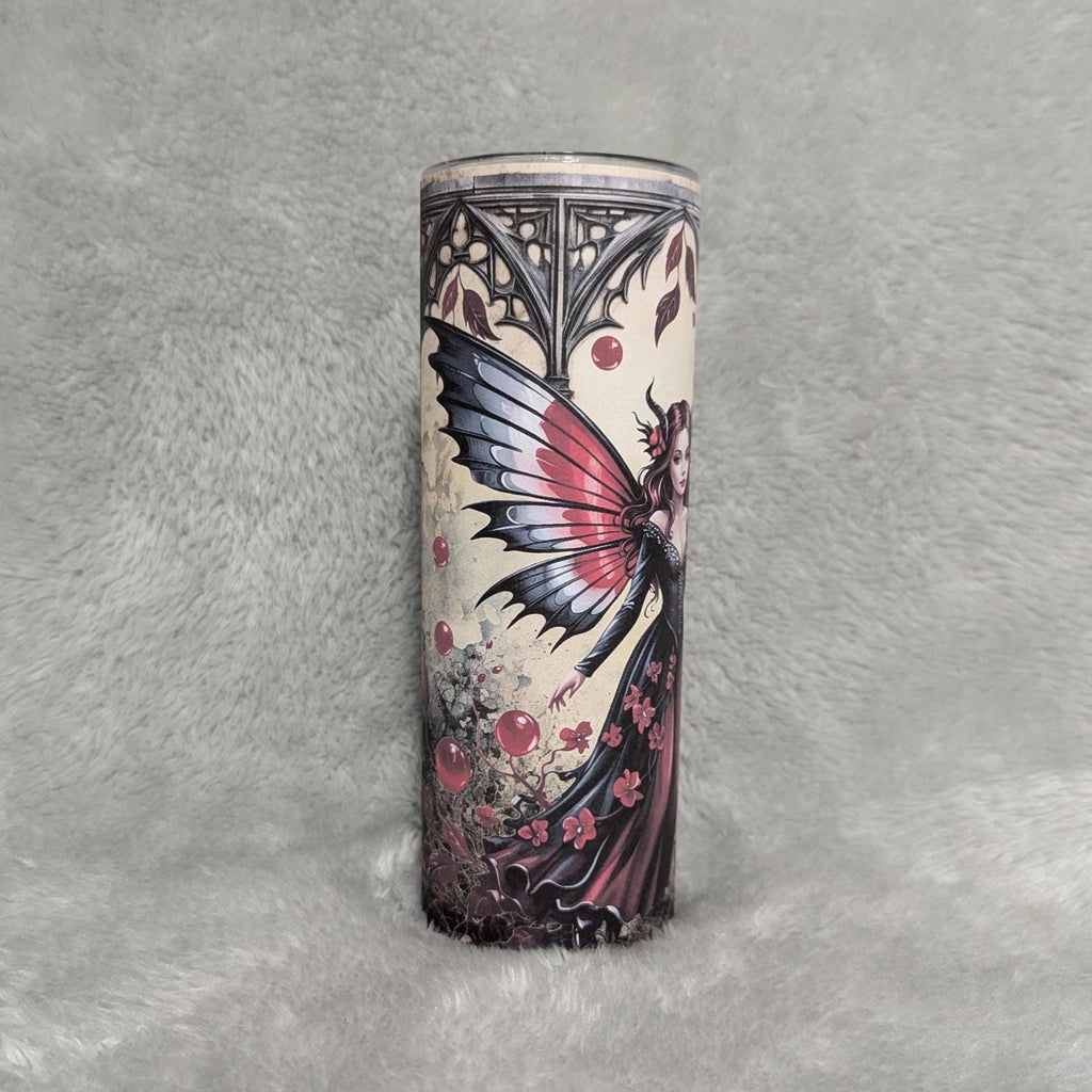 Gothic Halloween Fairy Tumbler 20oz With Reusable Straw, Can Be Personalized