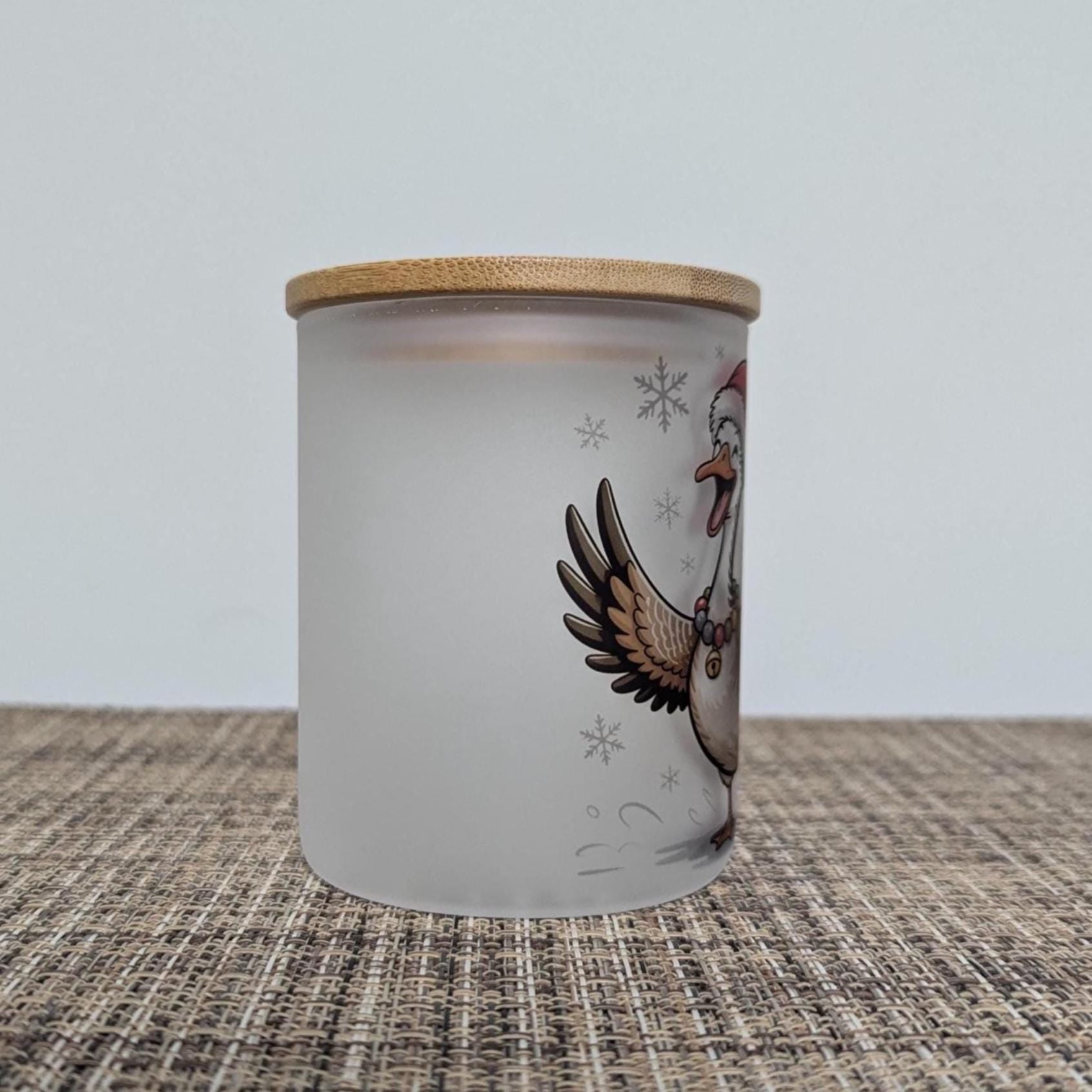 Christmas Goose Candle Holder With A Battery Operated Flickering Tea Light