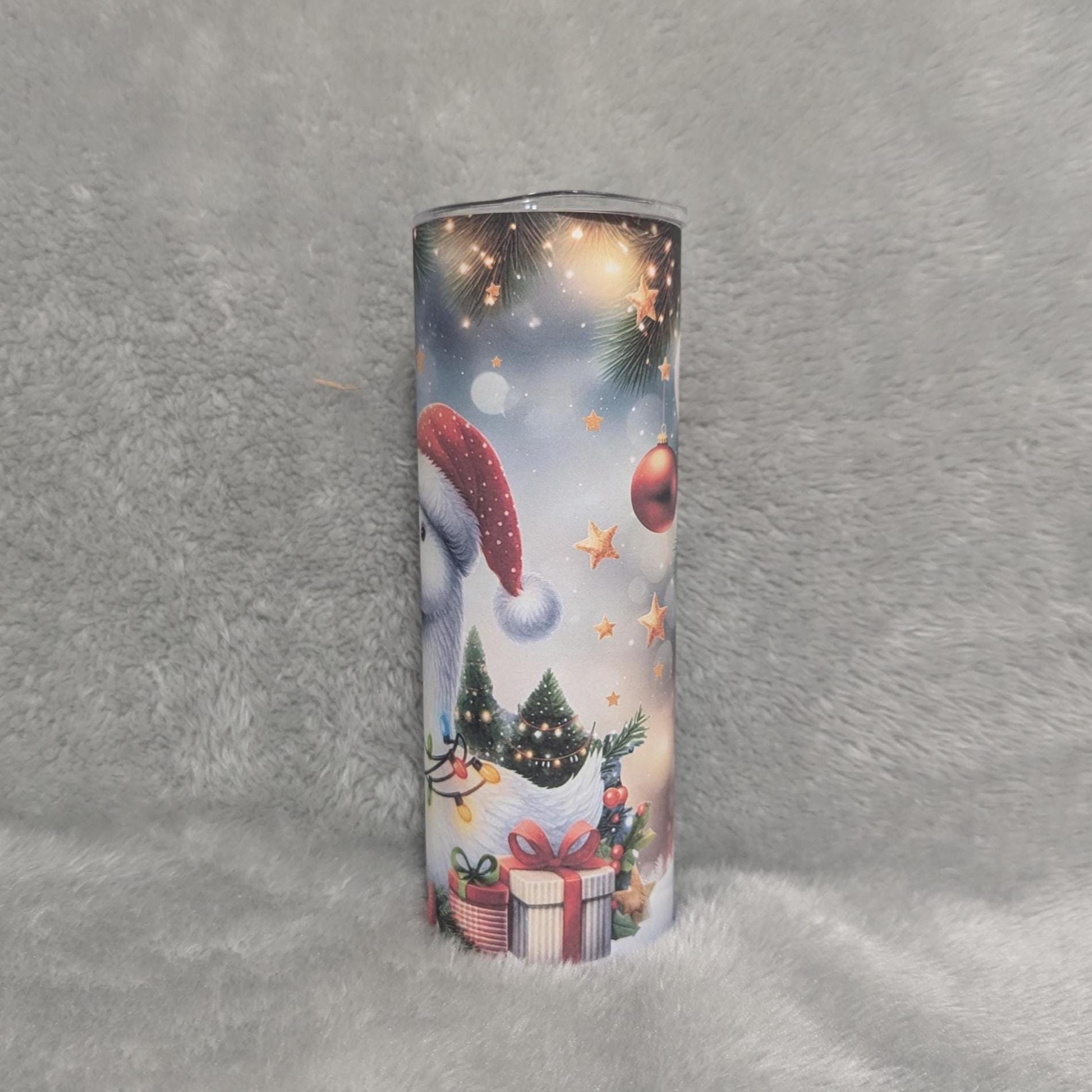 Christmas Goose Tumbler 20oz With Reusable Straw, Can Be Personalized