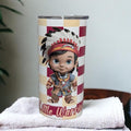 Kids Little Warrior Boy Tumbler 15oz With Reusable Straw, Can Be Personalized