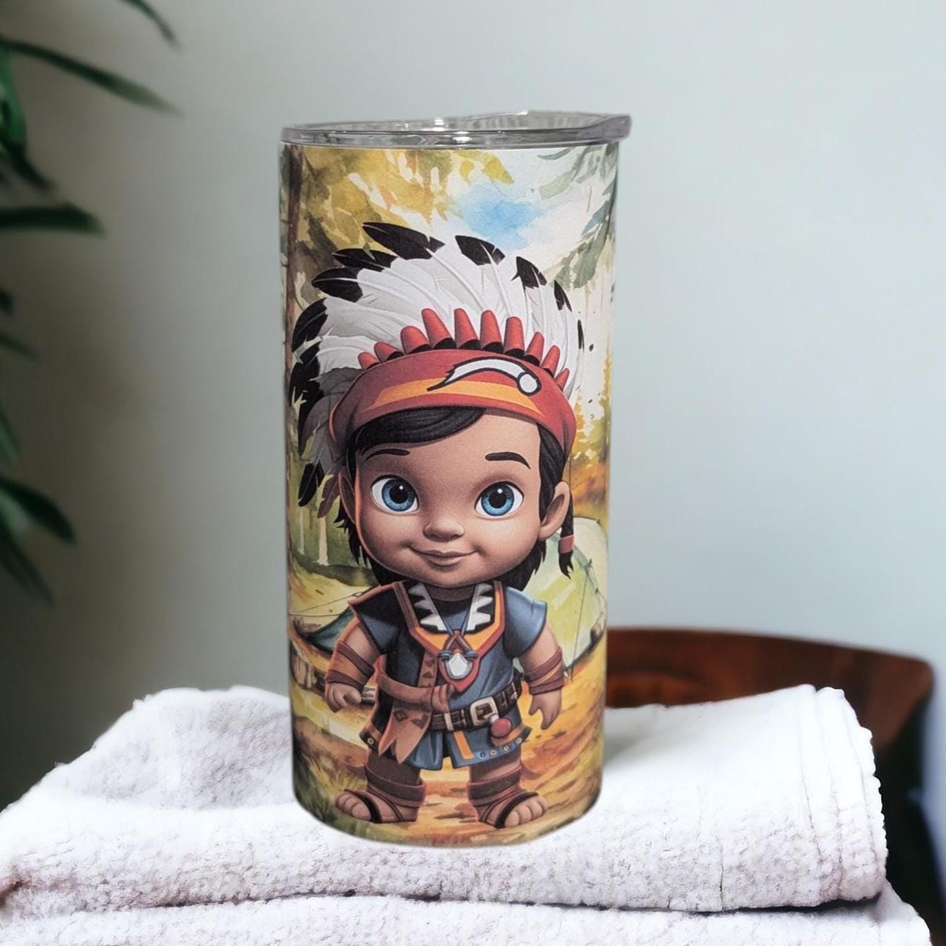 Kids Indian Boy Tumbler Can Be Personalized, Includes A  Reusable Straw, Kids Indian Cup, Toddler Cup Great For Home Or On The Go