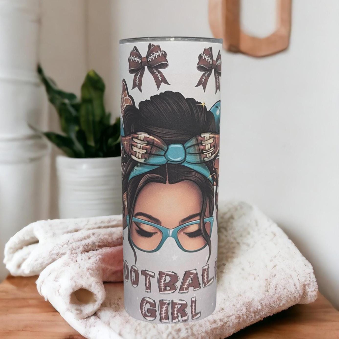 Football Girl Tumbler With A Reusable Straw, For Everyday Use - Hot Or Cold Drinks Home Or On The Go, Football Cup For Football Lover