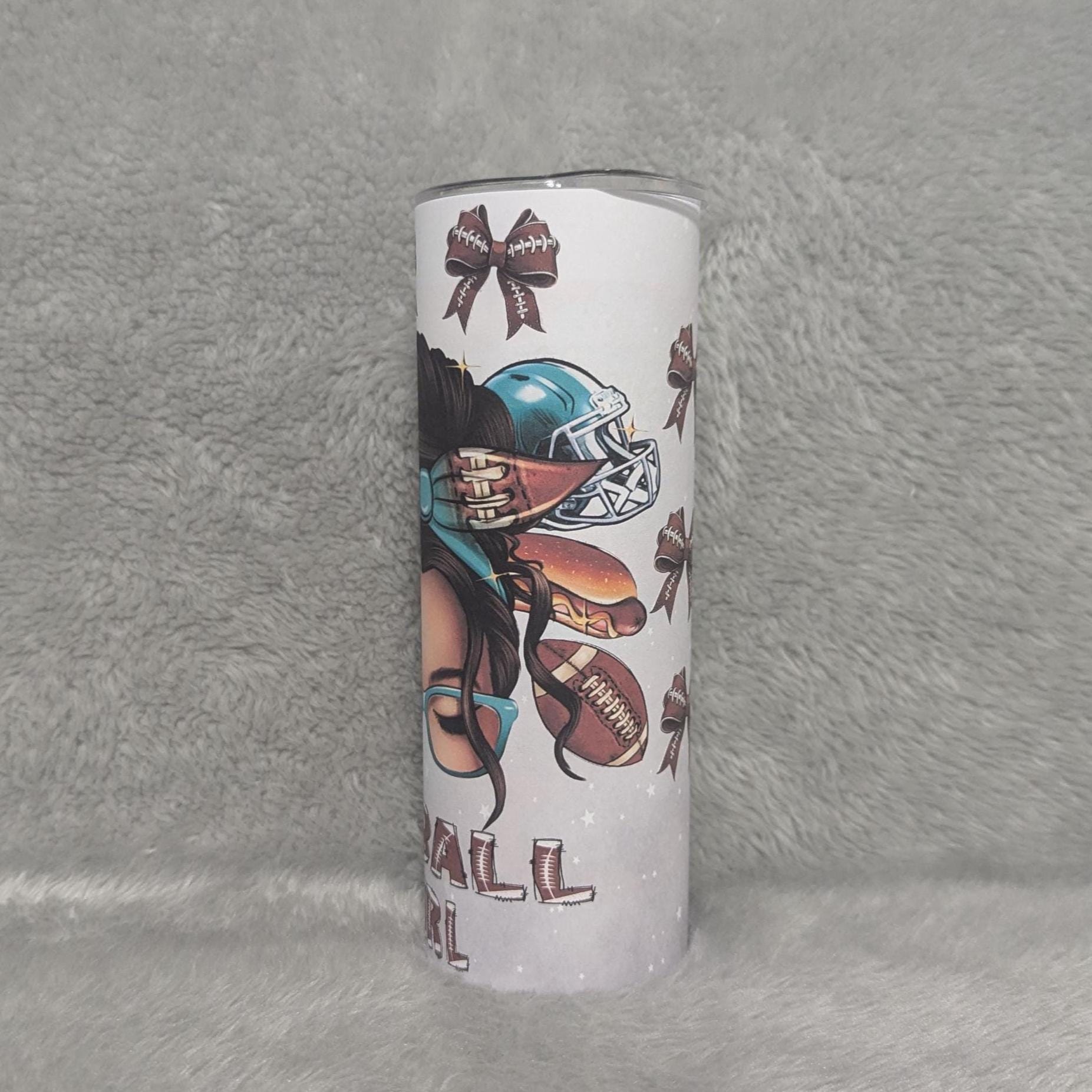 Football Girl Tumbler With A Reusable Straw, For Everyday Use - Hot Or Cold Drinks Home Or On The Go, Football Cup For Football Lover