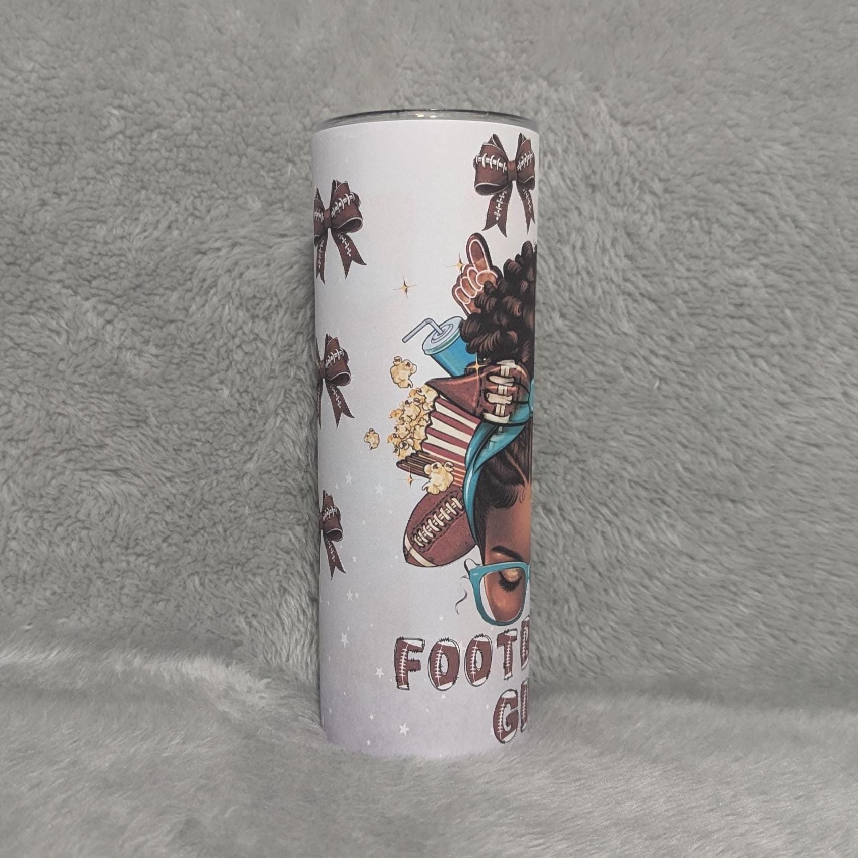 Football Girl Tumbler With A Reusable Straw, For Everyday Use - Hot Or Cold Drinks Home Or On The Go, Football Lover Drinkware