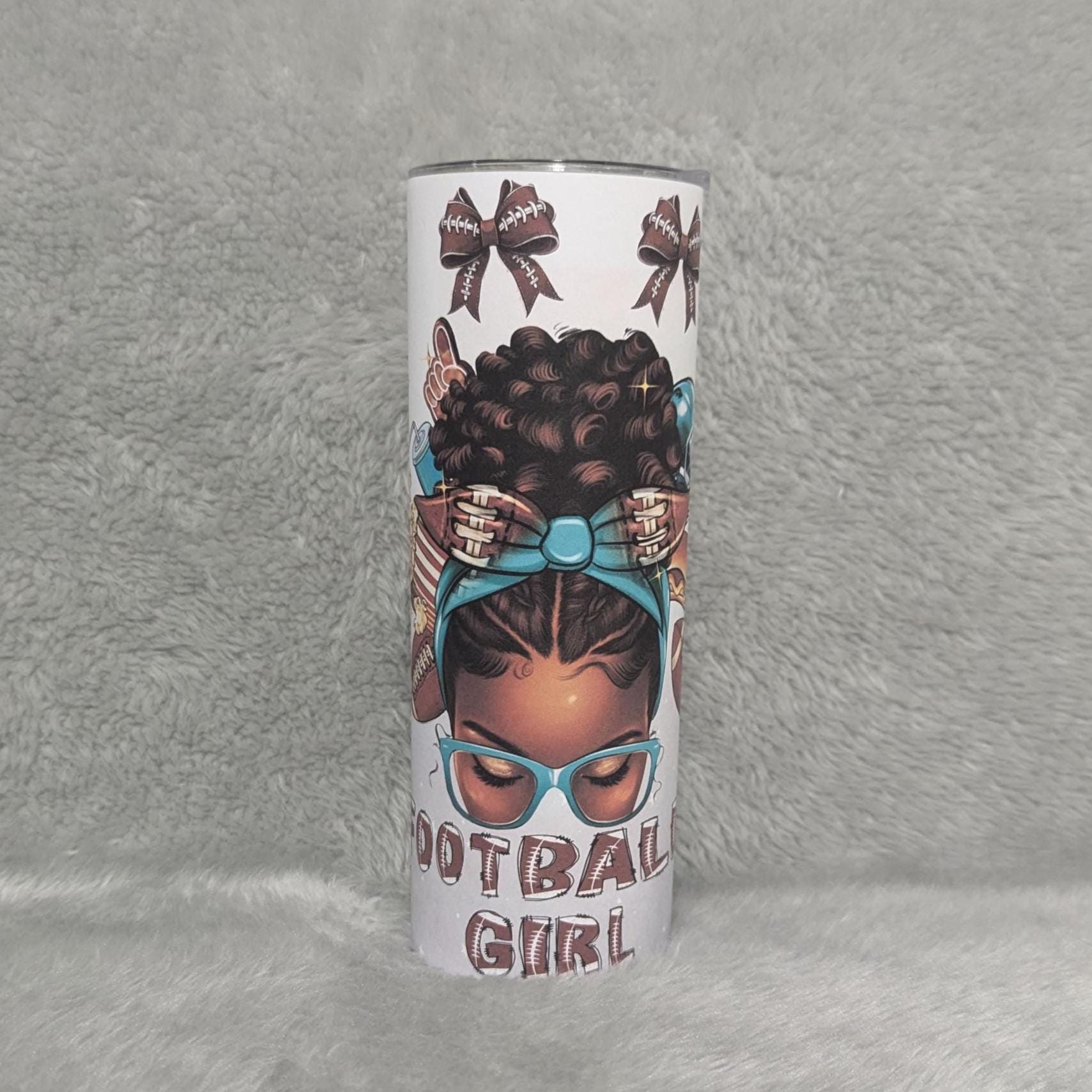 Football Girl Tumbler With A Reusable Straw, For Everyday Use - Hot Or Cold Drinks Home Or On The Go, Football Lover Drinkware