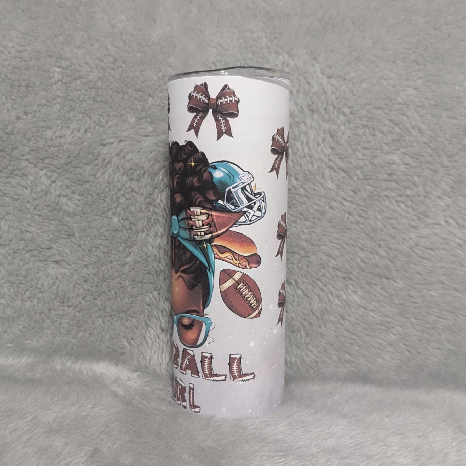 Football Girl Tumbler With A Reusable Straw, For Everyday Use - Hot Or Cold Drinks Home Or On The Go, Football Lover Drinkware