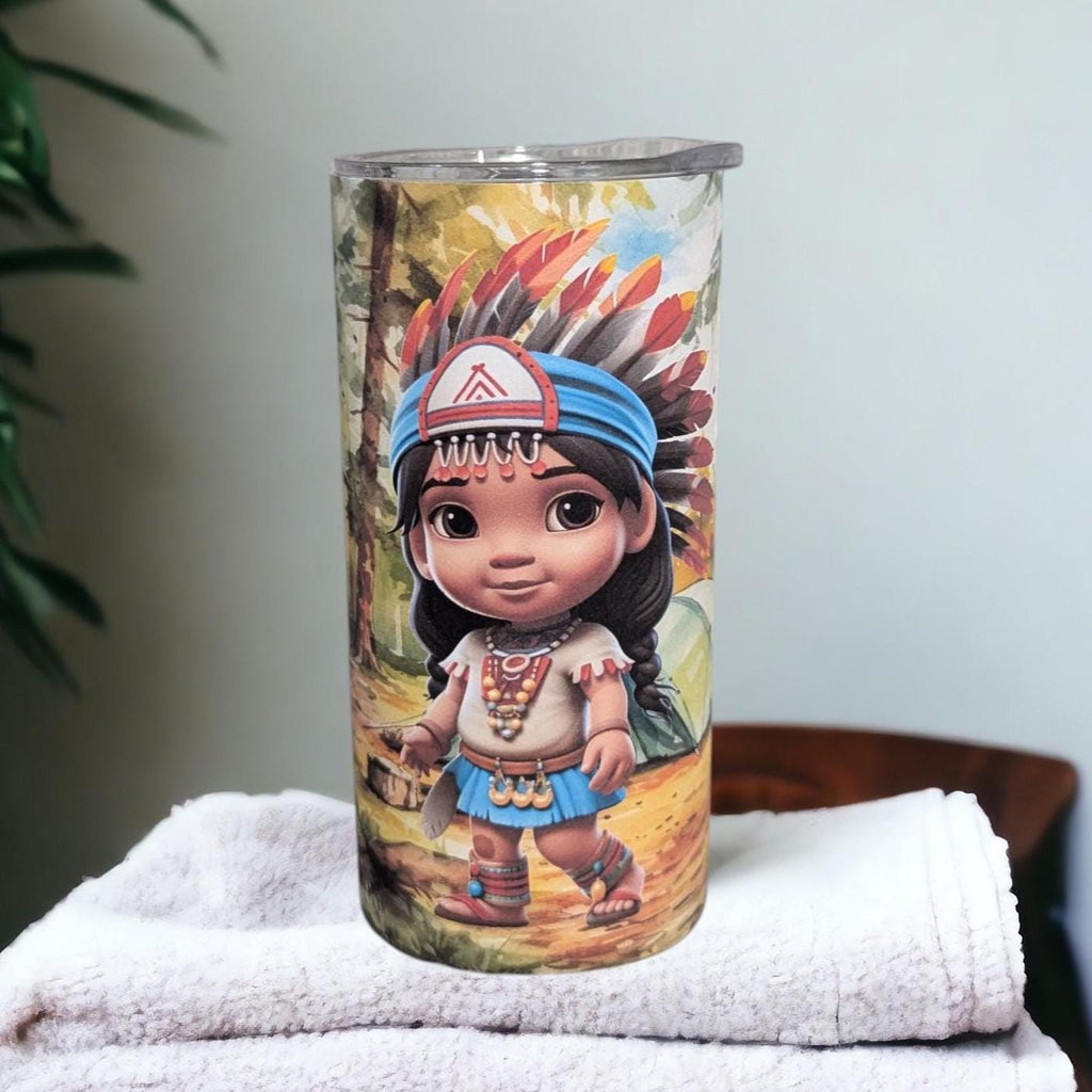 Kids Indian Girl Tumbler Can Be Personalized, Includes A  Reusable Straw, Kids Indian Cup, Toddler Cup Great For Home Or On The Go
