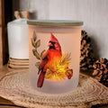 Cardinal Candle Holder With A Battery Operated Flickering Tea Light