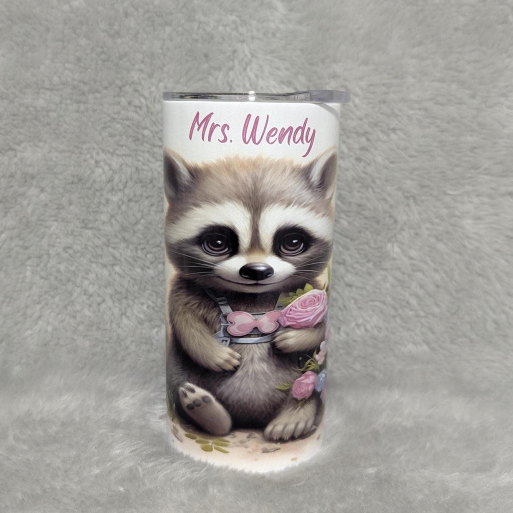 Kids Raccoon Tumbler with Lid and Straw, Great For Home or On The Go, Raccoon Lover Gift, Fun Cup For Kids, Can Be Personalized Kids Cup