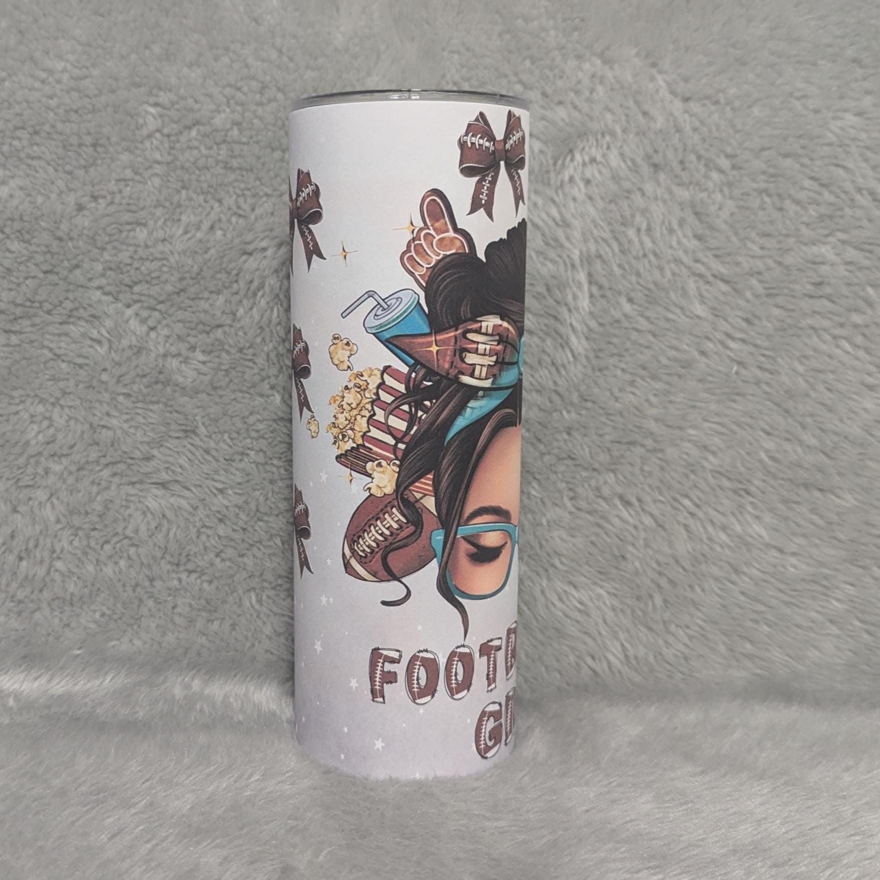 Football Girl Tumbler With A Reusable Straw, For Everyday Use - Hot Or Cold Drinks Home Or On The Go, Football Cup For Football Lover