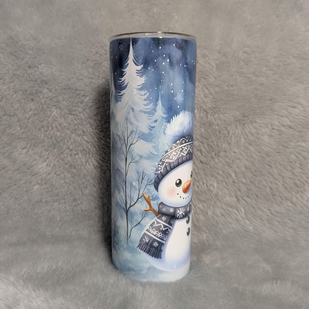 Festive Snowman and Penguin Tumbler Can Be Personalized - For Hot Or Cold Drinks, Includes A Reusable Straw, Christmas Party Gift