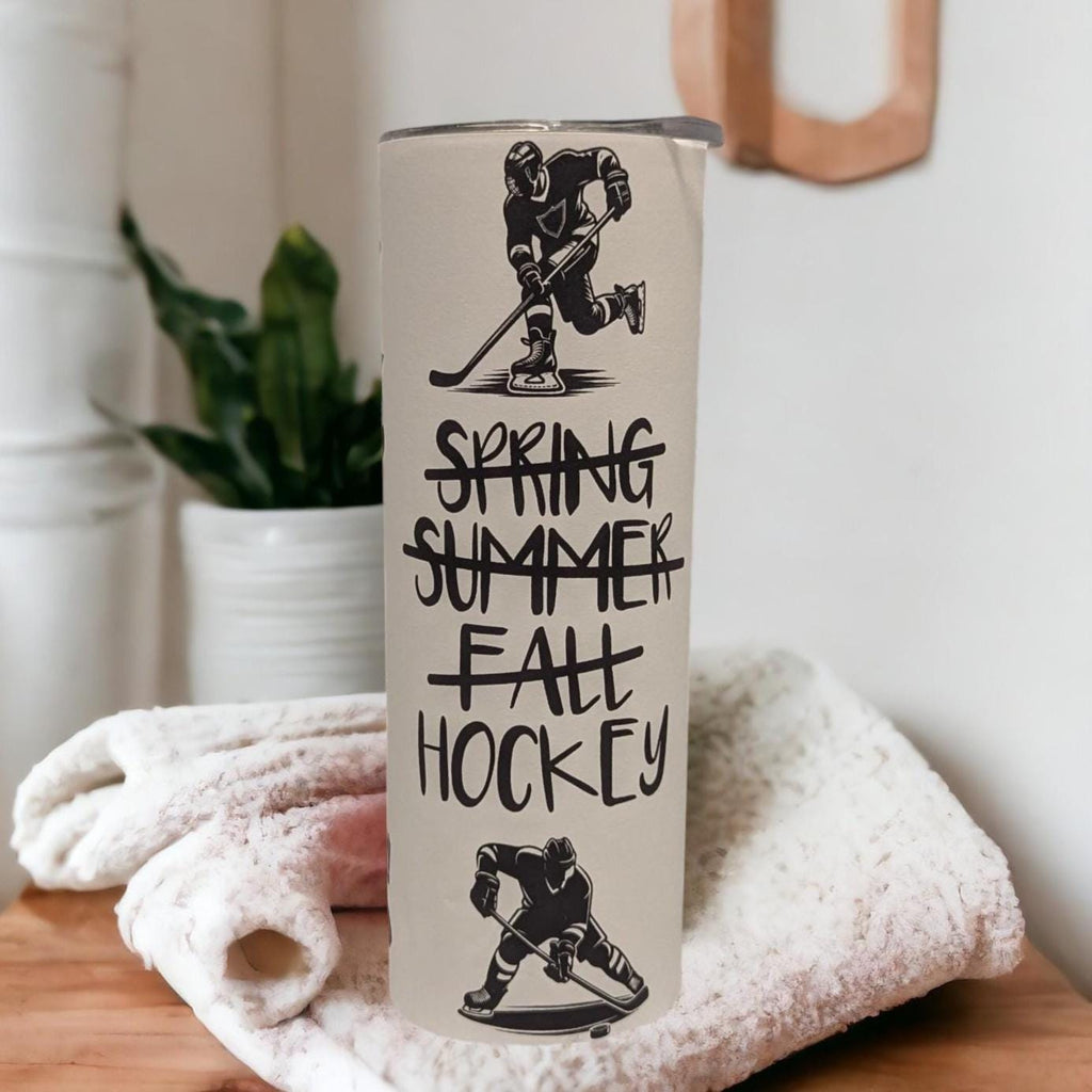 Hockey Tumbler with Reusable Straw - Perfect Gift for Hockey Fans, For Hot Or Cold Drinks Home Work Or On The Go