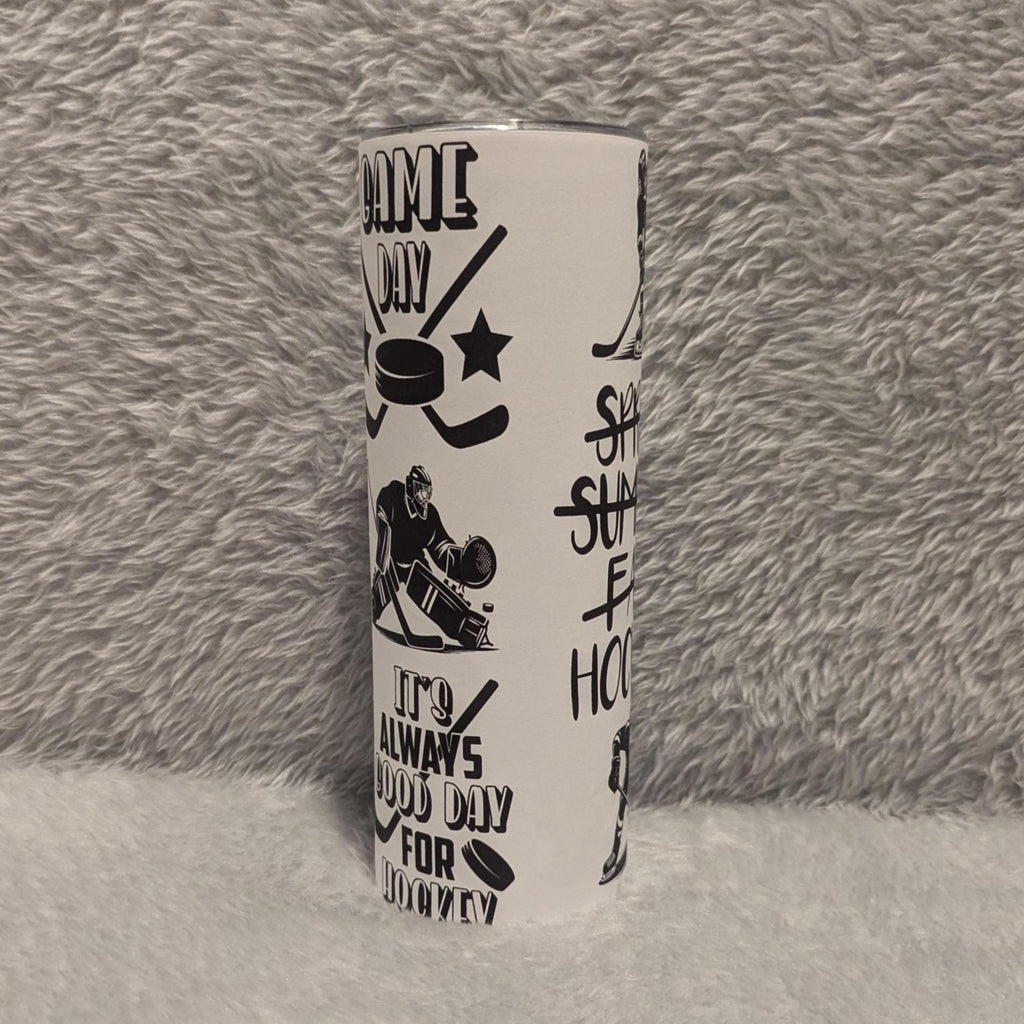 Hockey Tumbler with Reusable Straw - Perfect Gift for Hockey Fans, For Hot Or Cold Drinks Home Work Or On The Go
