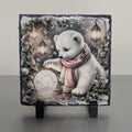 Cute Polar Bear Slate Picture With Display Legs