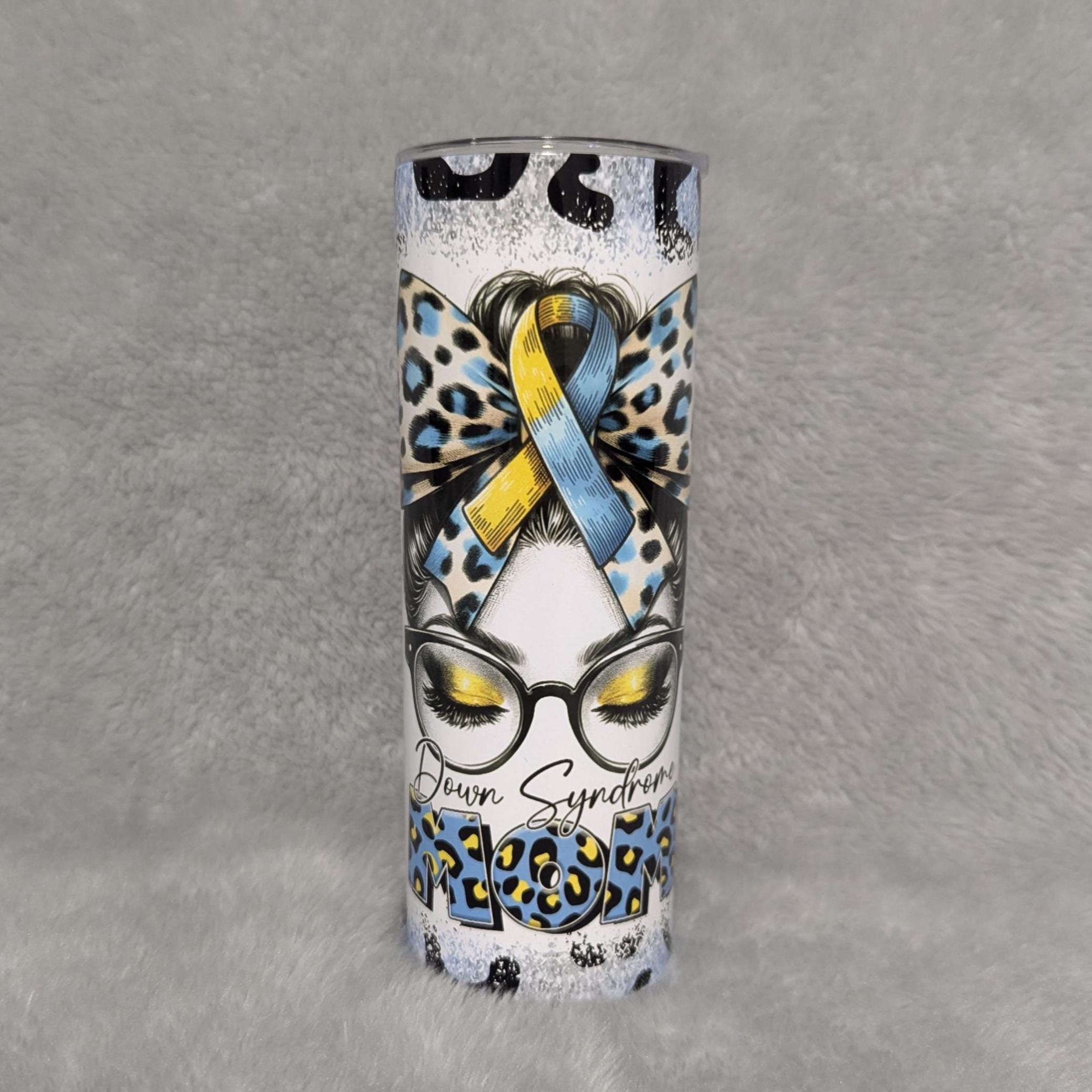 Down Syndrome Mom Tumbler Can Be Personalized, 20oz Tumbler With Lid and Straw, Home Or On The Go, Hot Or Cold Drinks