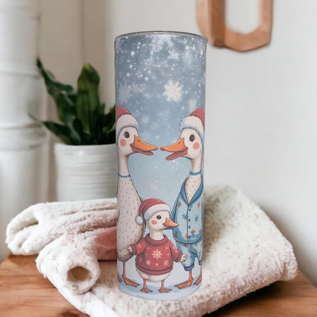 Christmas Duck Tumbler Can Be Personalized, Includes A Reusable Straw, Christmas Gift, Holiday Gift For Duck Lovers, Festive Holiday Gift