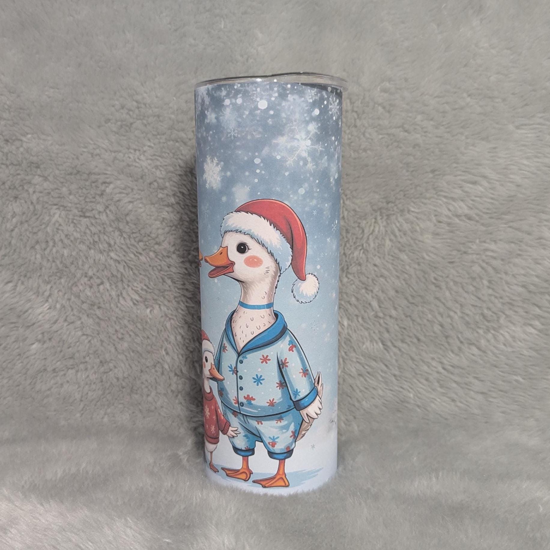 Christmas Duck Tumbler Can Be Personalized, Includes A Reusable Straw, Christmas Gift, Holiday Gift For Duck Lovers, Festive Holiday Gift