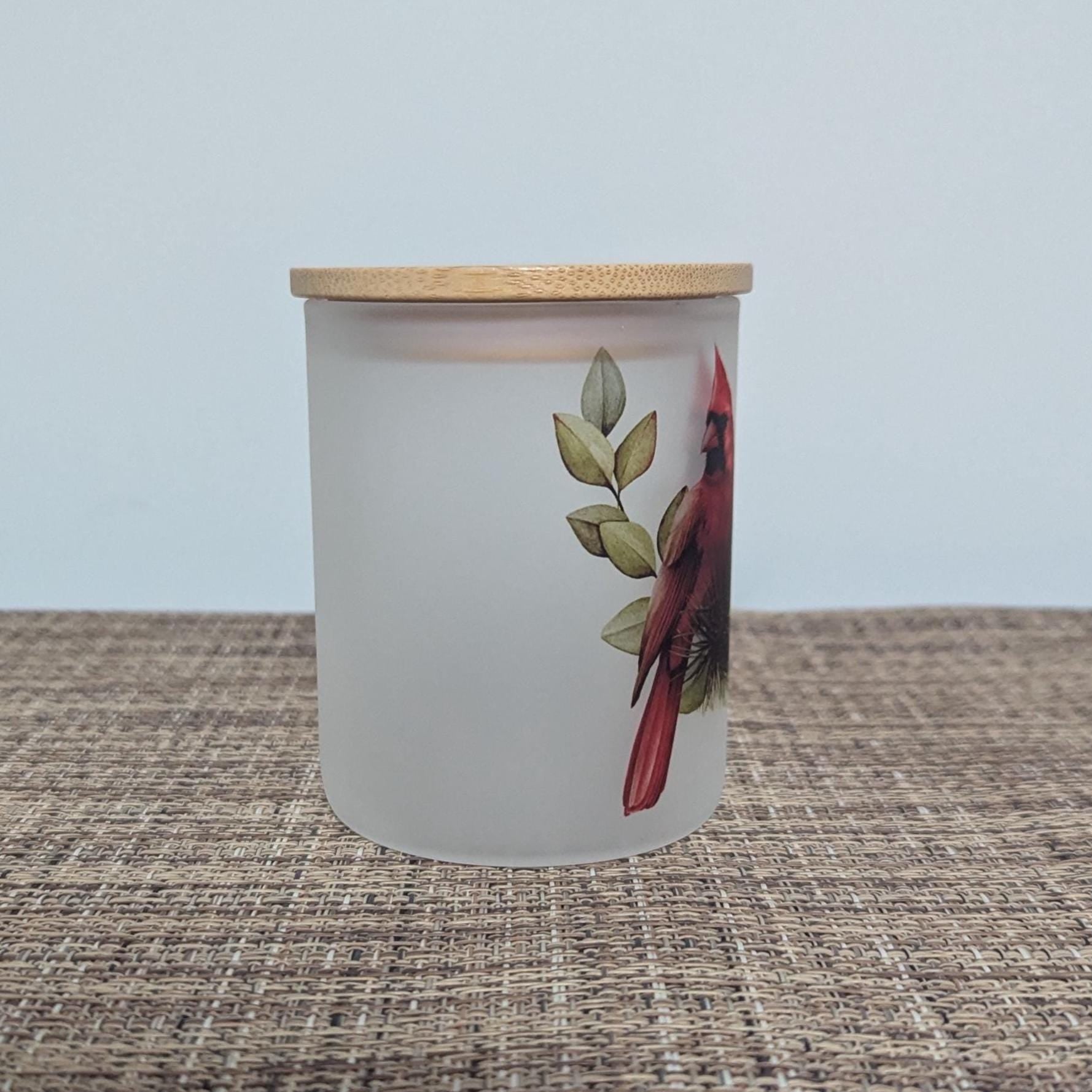 Cardinal Candle Holder With A Battery Operated Flickering Tea Light