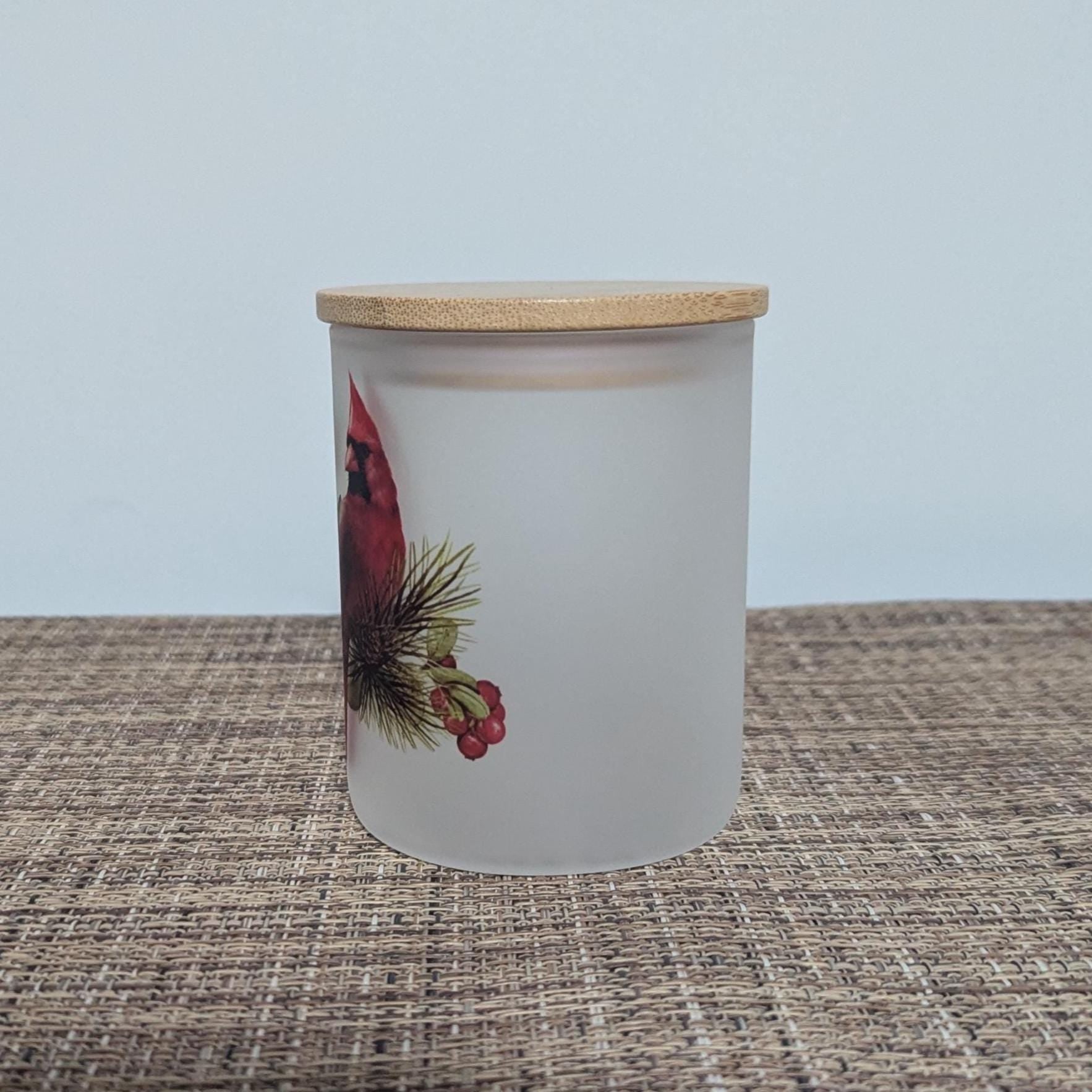 Cardinal Candle Holder With A Battery Operated Flickering Tea Light