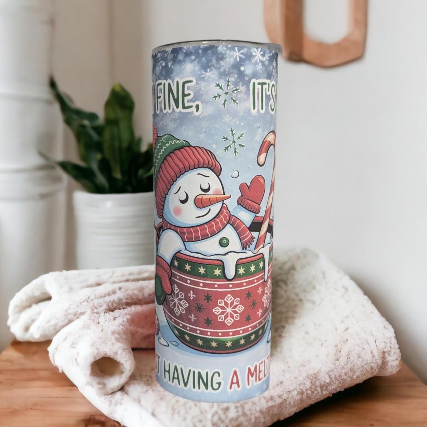 Cute Snowman Tumbler Can Be Personalized, Includes A Reusable Straw, Great Gift For Winter and Snowman Lovers