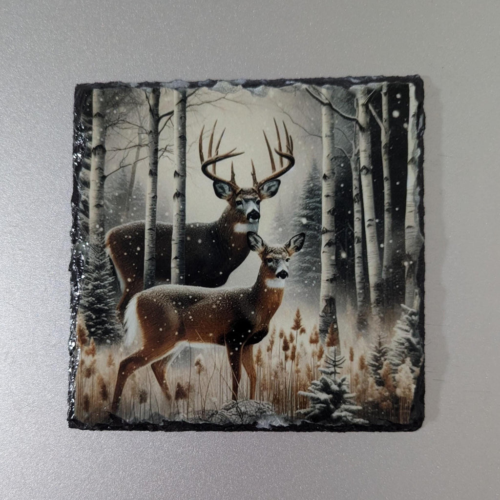 Slate Deer Picture With Display Legs