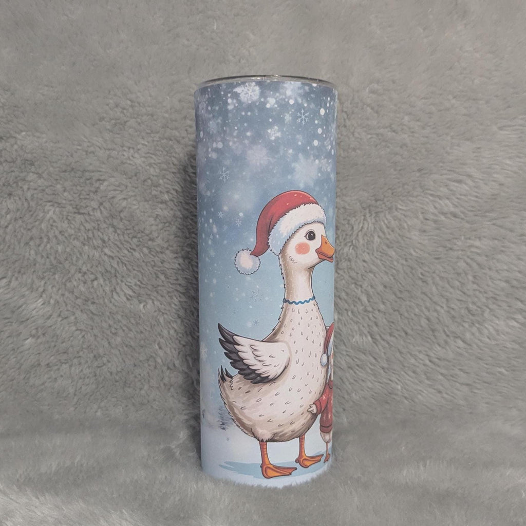 Christmas Duck Tumbler Can Be Personalized, Includes A Reusable Straw, Christmas Gift, Holiday Gift For Duck Lovers, Festive Holiday Gift