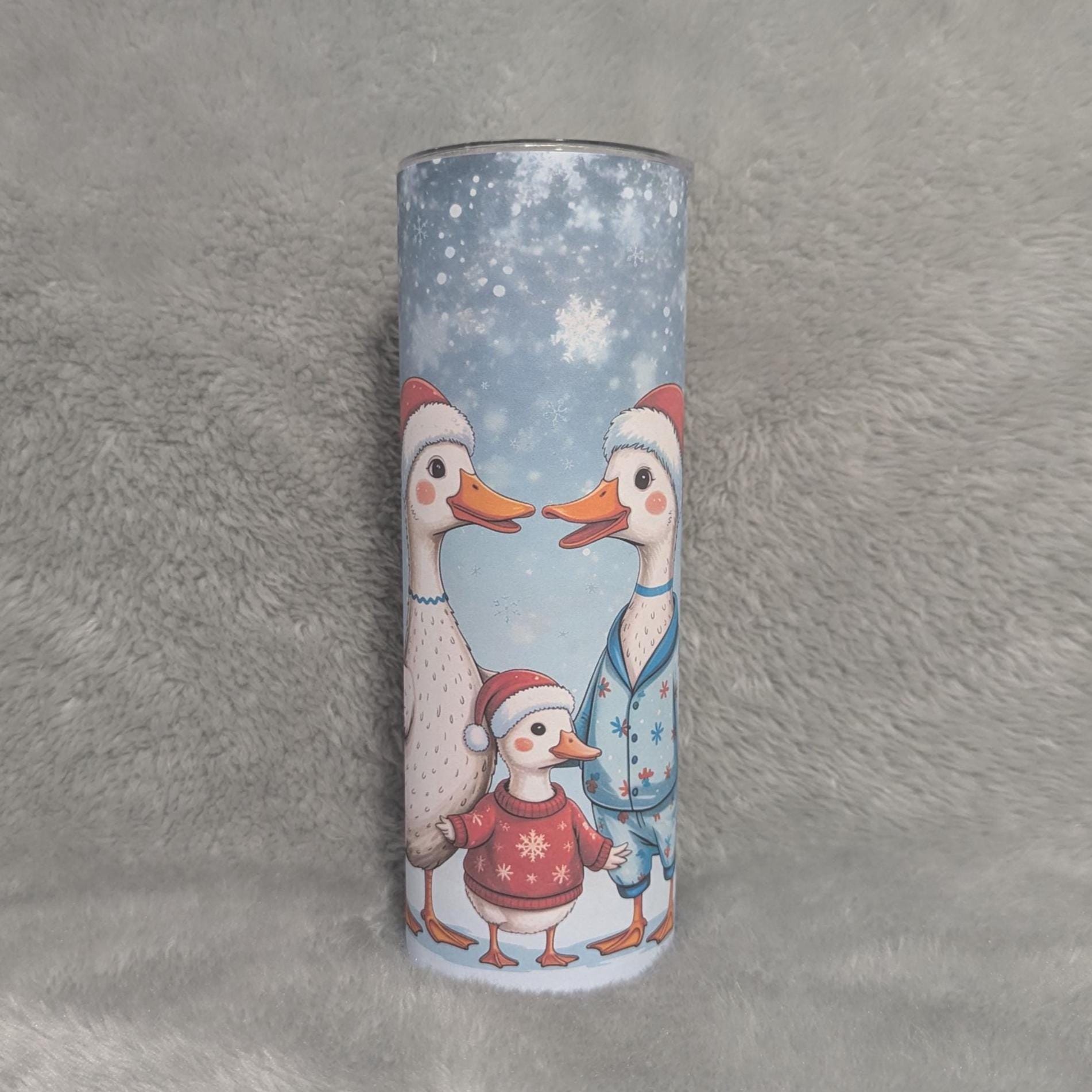 Christmas Duck Tumbler Can Be Personalized, Includes A Reusable Straw, Christmas Gift, Holiday Gift For Duck Lovers, Festive Holiday Gift