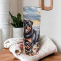 Rottweiler Tumbler Can Be Personalized Includes A Straw, Dog Cup With Name, Dog Lover Tumbler, Dog Lover Gift, Dog Lover Tumbler