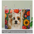 Shihtzu Terrier Breed Dog Tumbler With A Flower Design, Dog Lover Tumbler, Great Gift For Dog Lover, Gift For Pet Owner