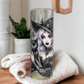 Witch With Black Cat Tumbler Can Be Personalized, Halloween Gift, Gift For Her, 20oz Tumbler With Reusable Straw, Hot Or Cold Beverages