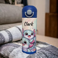 Kids Axolotl Water Bottle 12oz With Reusable Straw Can Be Personalized