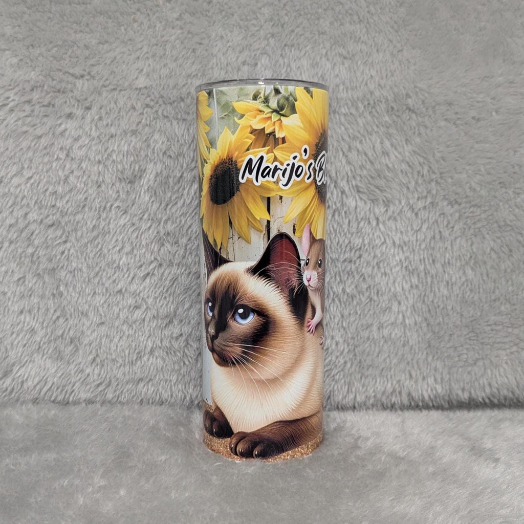 Siamese Cat Tumbler Can Be Personalized, Kitten Gift, Cat Tumbler, Cup With Name, Cat Lover Gift, Animal Gift, 20oz Tumbler With Straw