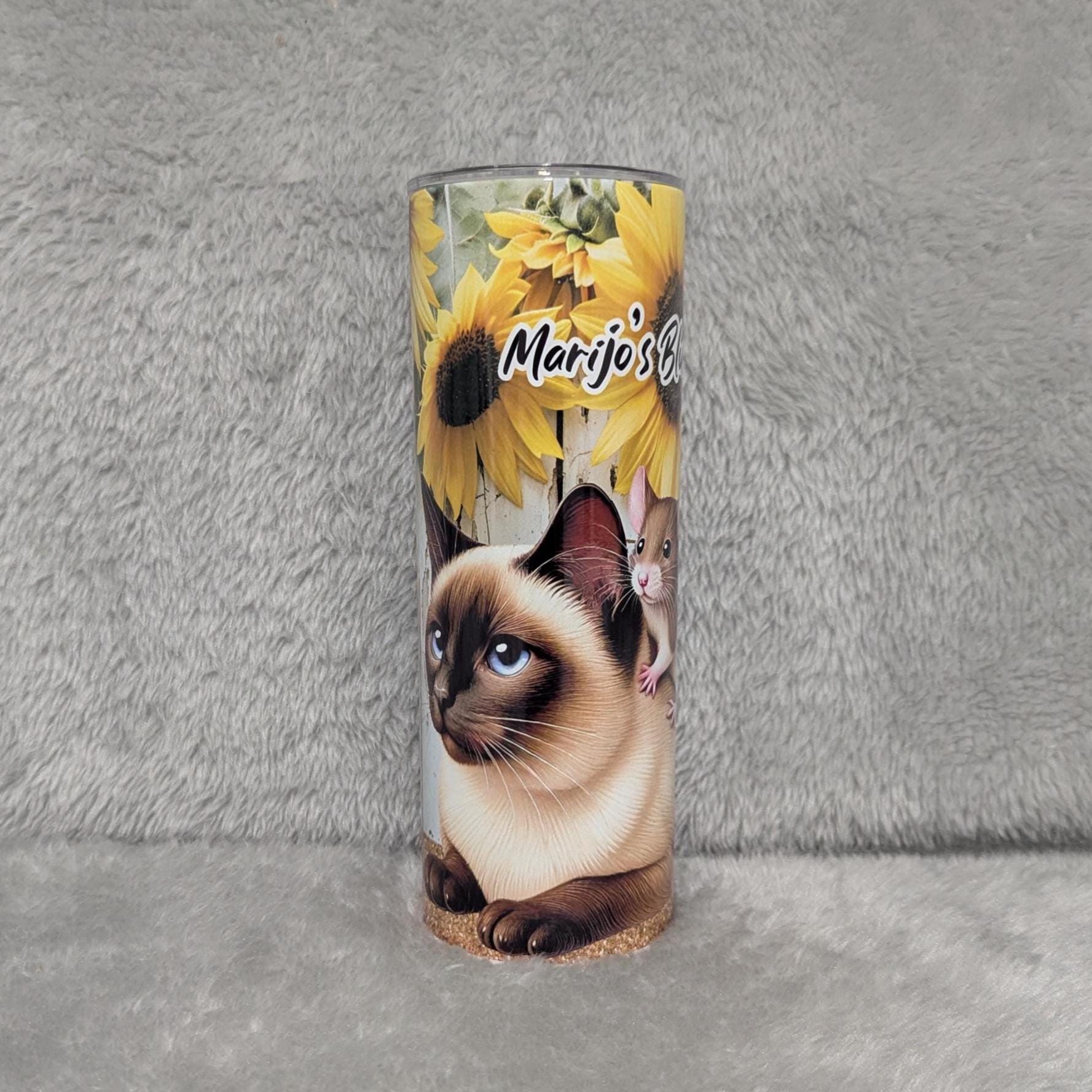 Siamese Cat Tumbler Can Be Personalized, Kitten Gift, Cat Tumbler, Cup With Name, Cat Lover Gift, Animal Gift, 20oz Tumbler With Straw