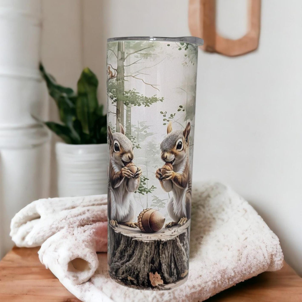Cute Squirrel Tumbler Can Be Personalized, Includes A Reusable Straw,  For Hot Or Cold Drinks - Home Or On The Go, Squirrel Lover Gift