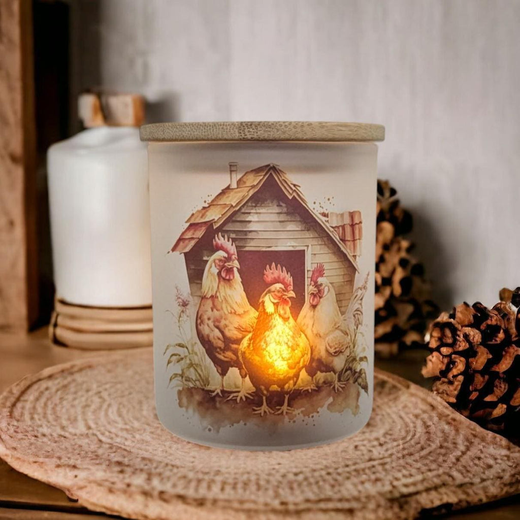 Chicken Candle Holder With A Battery Operated Flickering Tea Light - Chicken Home Decor, Chicken Gift, Farm Decor, Chicken Decor