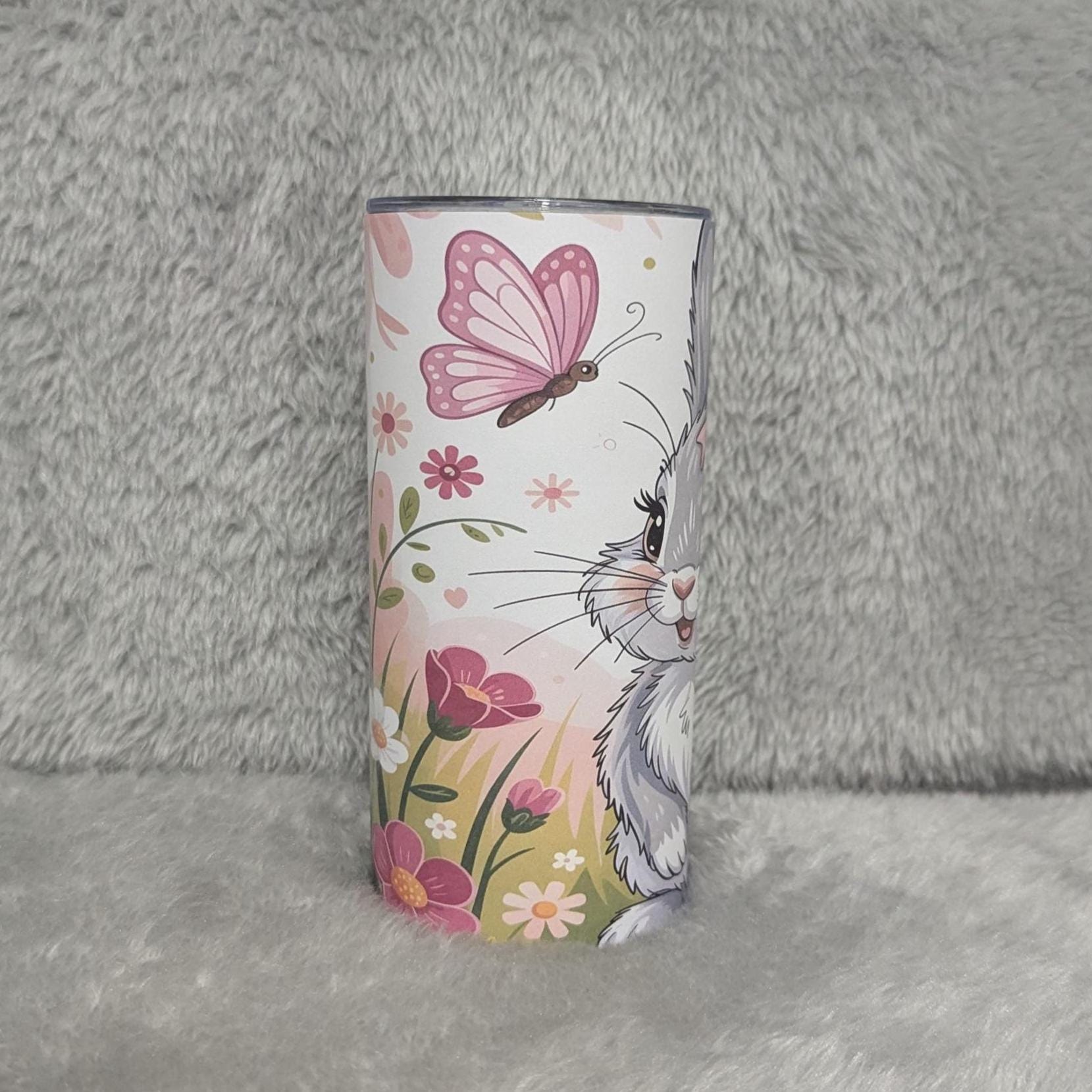 Bunny Rabbit Tumbler Can Be Personalized, Kids Cup With Name, Bunny Gift For Kids, 15oz Tumbler With Reusable Straw, Home Or On The Go