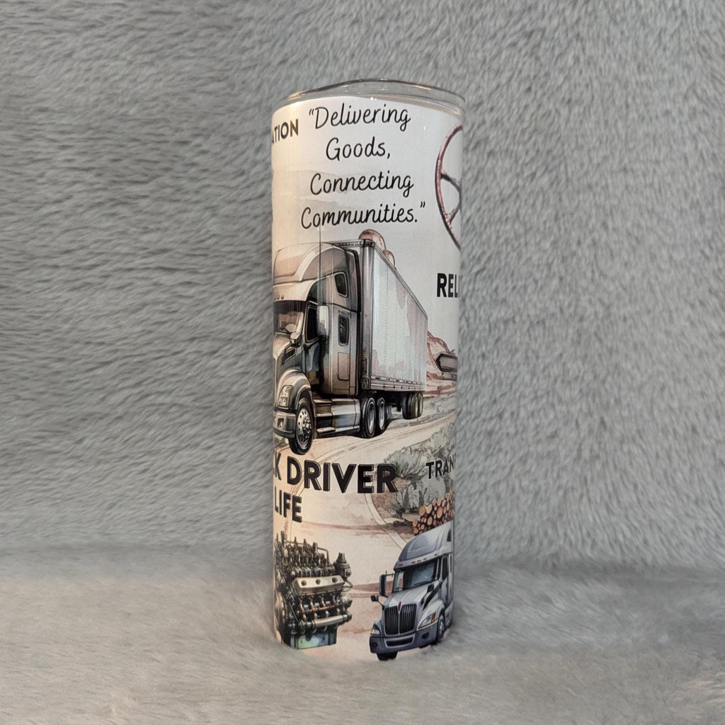 Truck Driver Life Tumbler with Affirmations, Includes A Reusable Straw, Gift For Truck Driver, Truck Driver Appreciation Gift, 20oz Tumbler