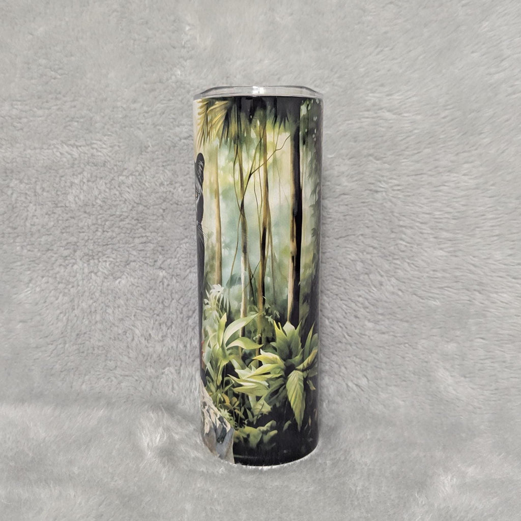Black Panther Tumbler 20oz With Reusable Straw, Can Be Personalized