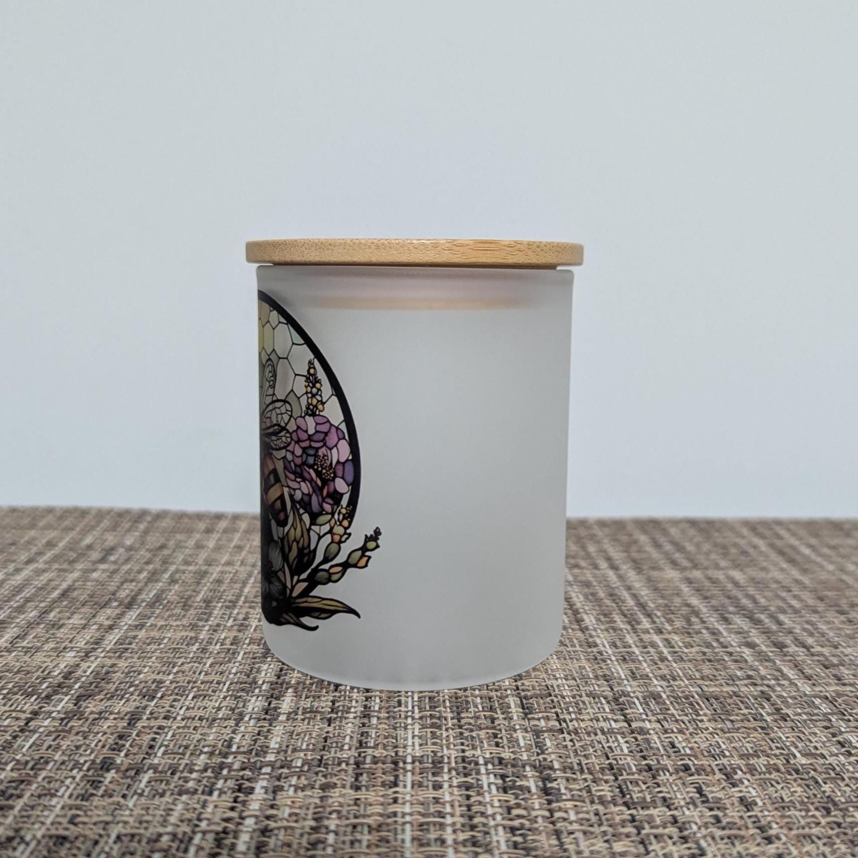Stained Glass Bee Design Candle Holder With A Battery Operated Flickering Tea Light