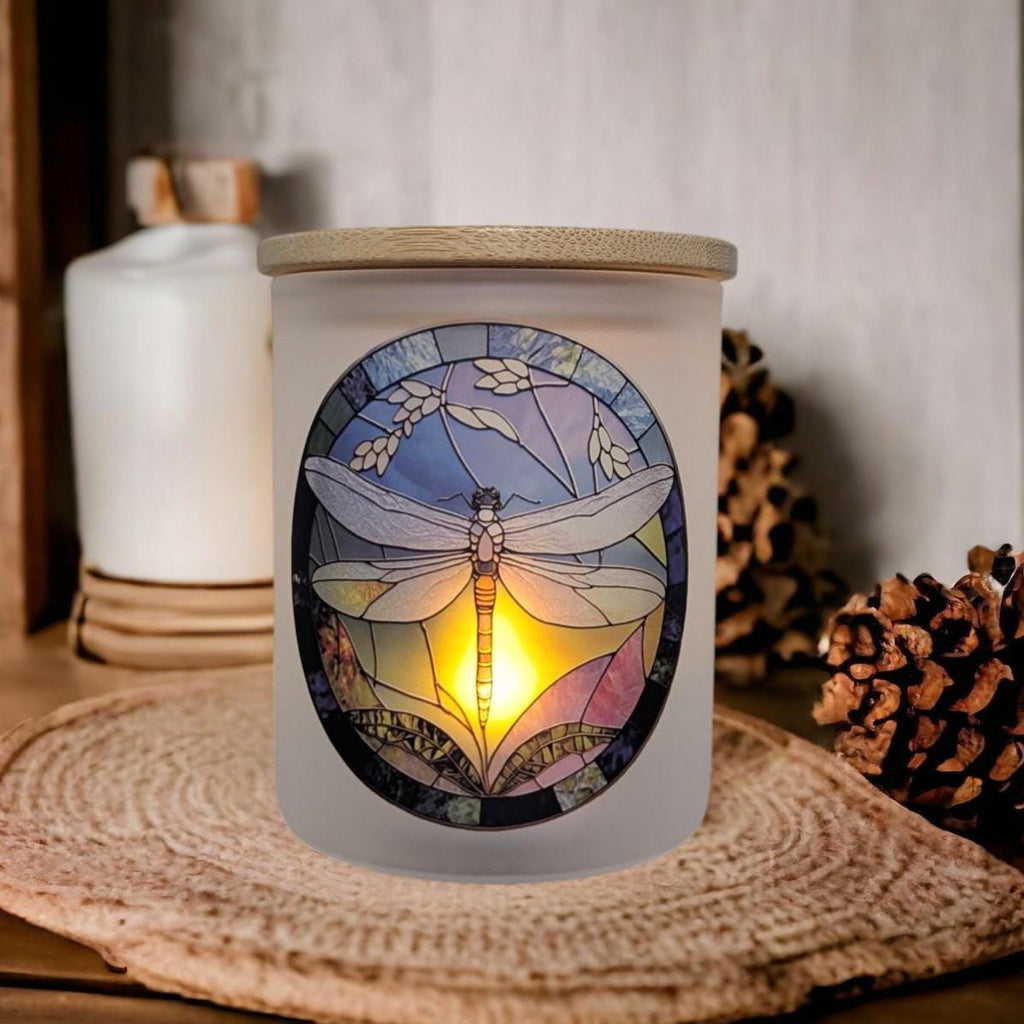 Dragonfly Candle Holder With A Battery Operated Flickering Tea Light